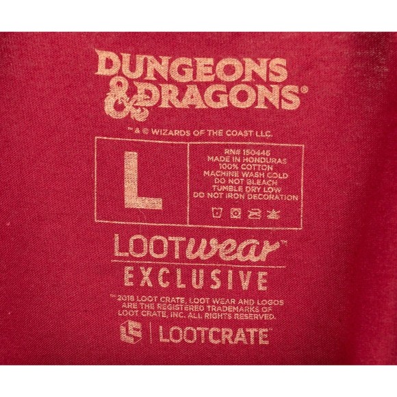Men’s Size L Dungeons & Dragons D&D Red Short Sleeve T-shirt LootWear Exclusive - Picture 3 of 5